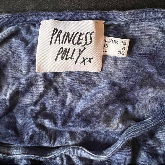 Princess Polly Dark Blue‎ Tie-Dye Crop Top - Picture 6 of 6